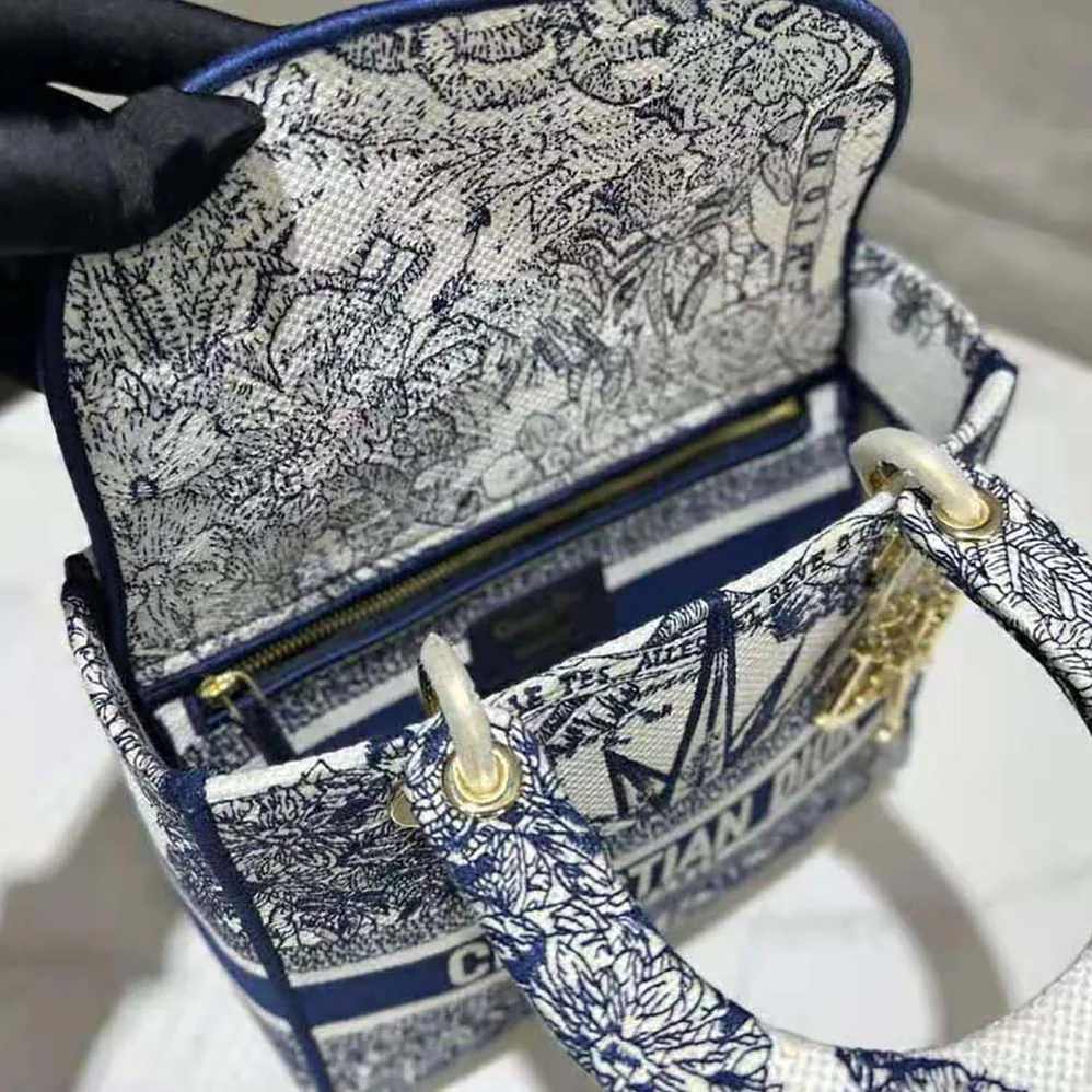 Dior Medium Lady D-lite Bag Blue Multicolor Rêve D'Infini Embroidery for Women Dior Medium Lady D-lite Bag Blue Multicolor Rêve D'Infini Embroidery for Women