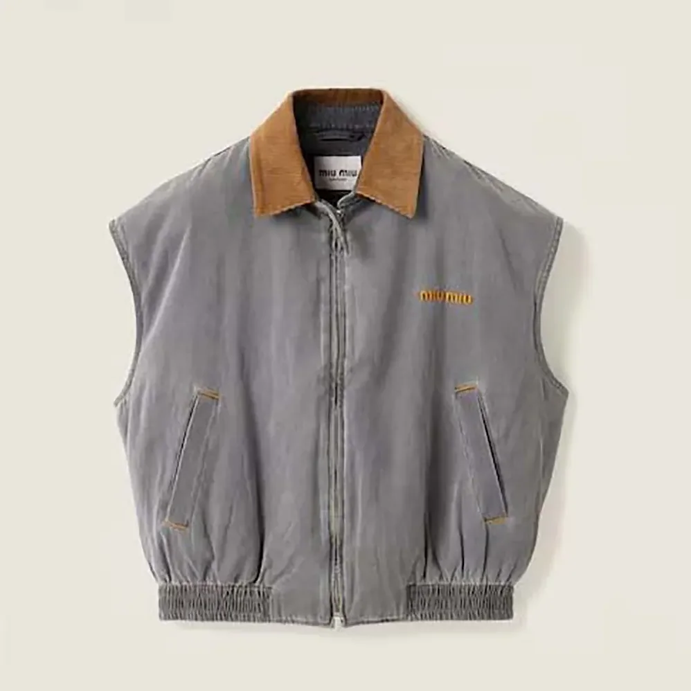 Miu Miu Chambray Blouson Vest for Women