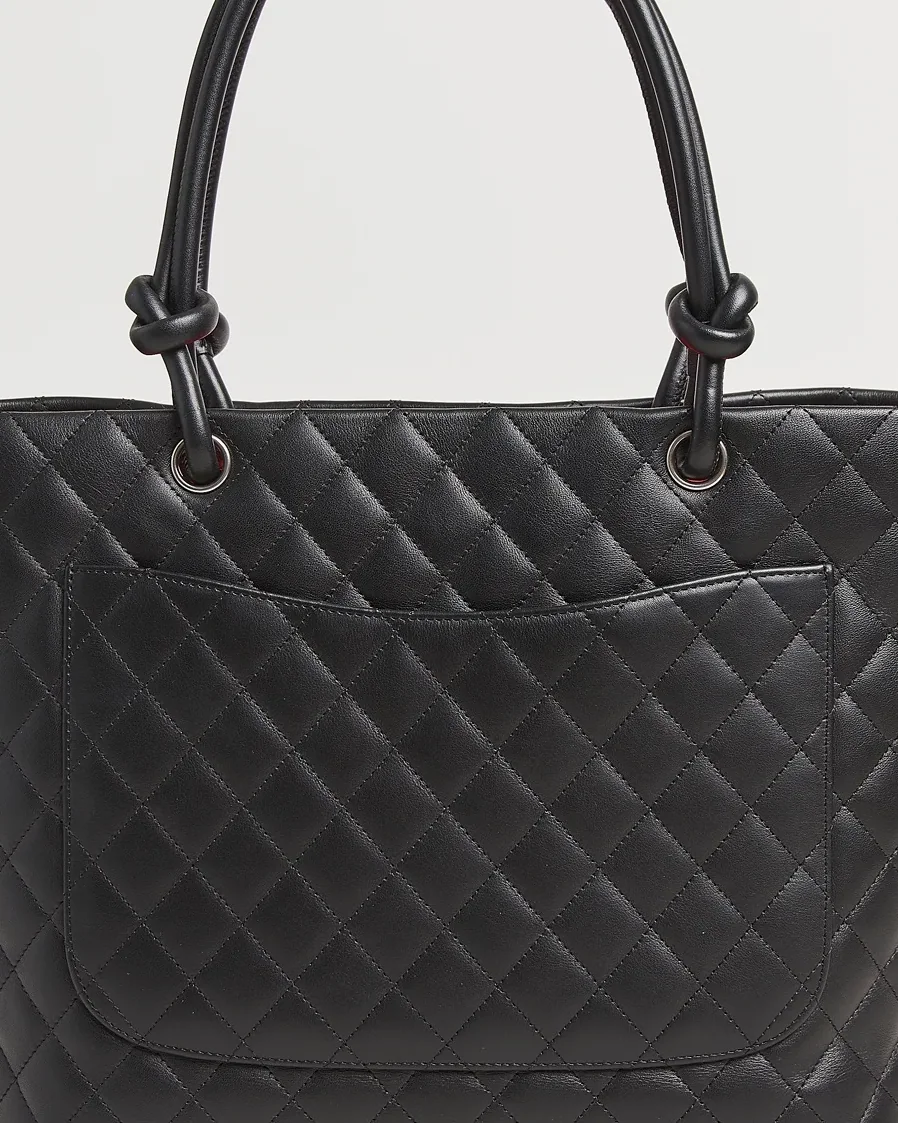 Chanel Cambon Ligne Large Tote Bag in Black Silver Hardware Chanel Cambon Ligne Large Tote Bag in Black Silver Hardware