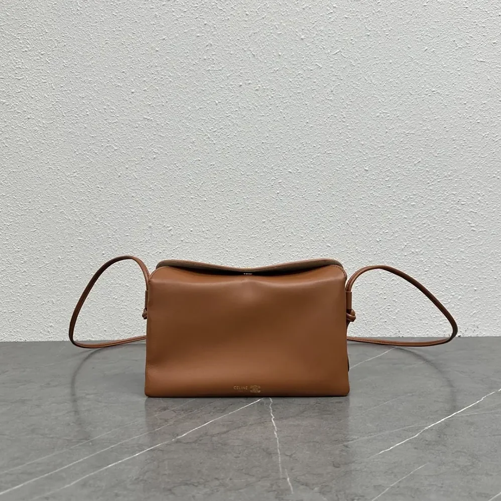 Celine Trio Flap In Smooth Lambskin for Women in Brown Celine Trio Flap In Smooth Lambskin for Women in Brown