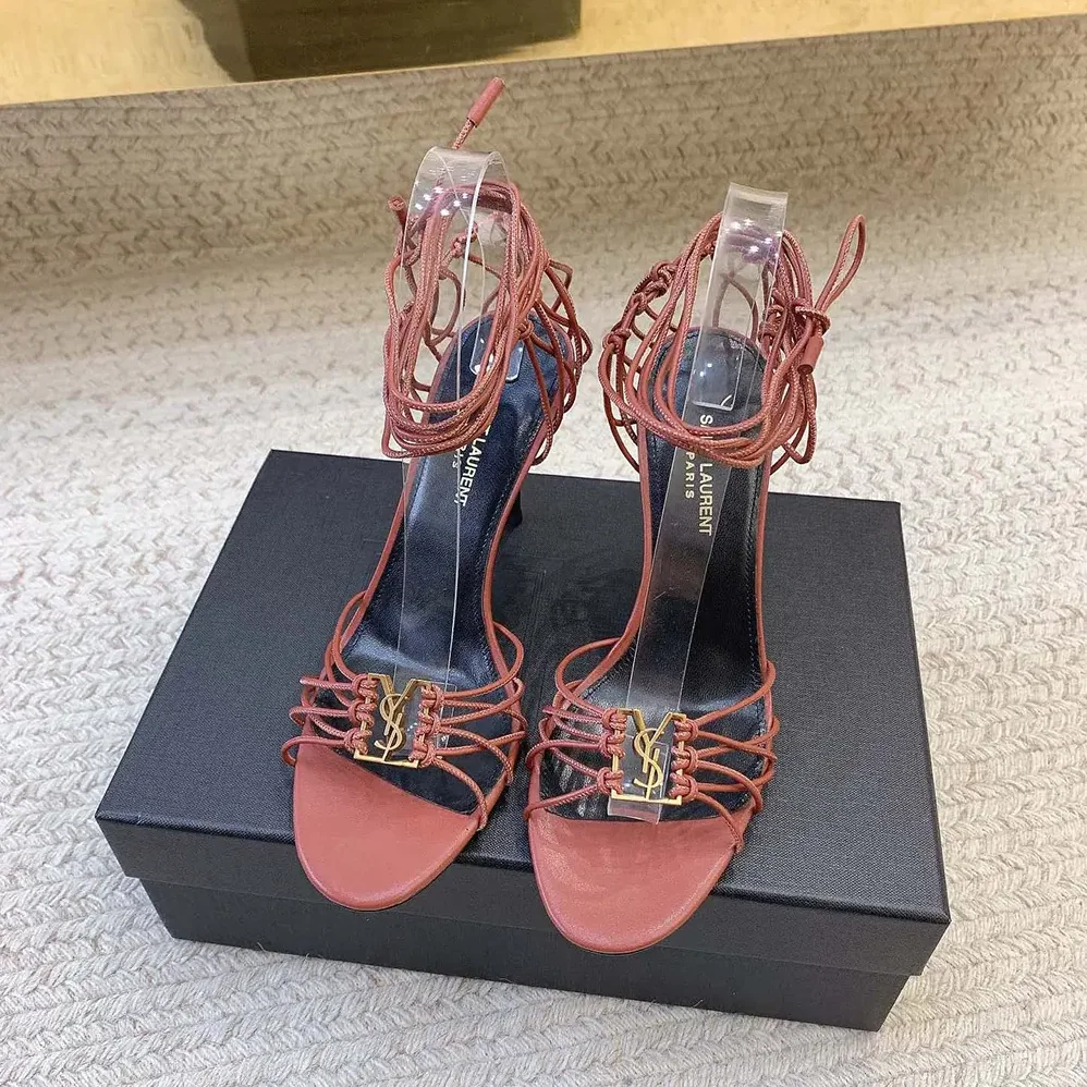 Saint Laurent YSL Babylone Sandals in Smooth Leather for Women Saint Laurent YSL Babylone Sandals in Smooth Leather for Women