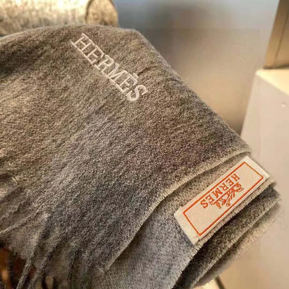 Hermes Double Face Stole for Unisex in Silver