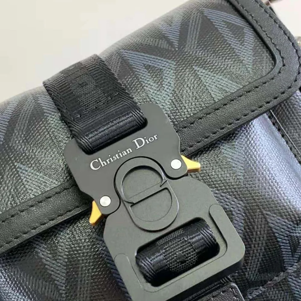 Dior Mini Dior Hit the Road Bag Black CD Diamond Canvas for Men