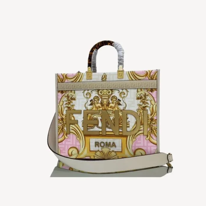 Fendi Fendace Sunshine Tote Bag White /