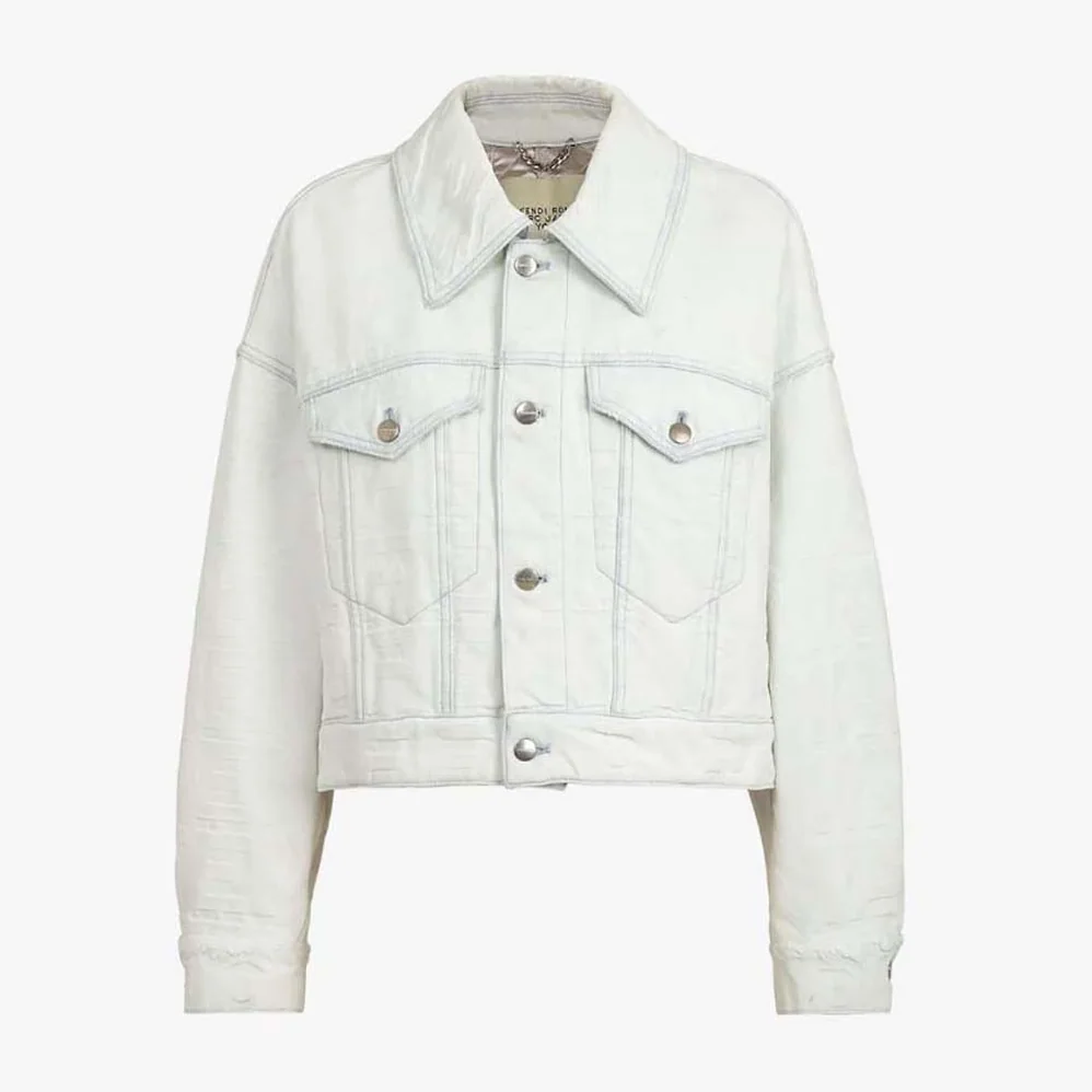 Fendi Blouson White Denim Fendi by Marc Jacobs Jacket for Women