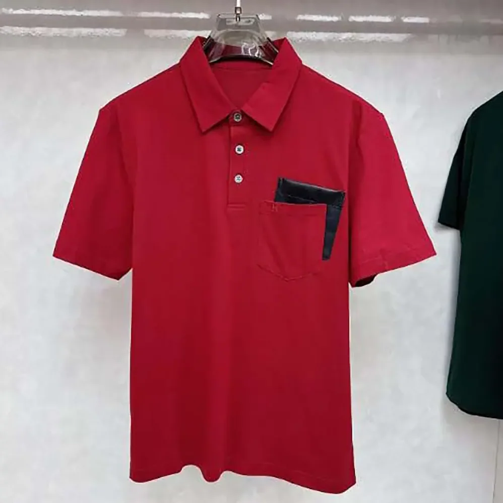 Hermes Polo Shirt with Pocket for Men in Red Hermes Polo Shirt with Pocket for Men in Red