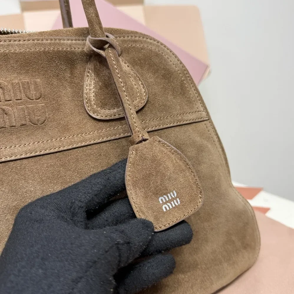Miu Miu Vivant Suede Bag for Women in Cocoa Brown Miu Miu Vivant Suede Bag for Women in Cocoa Brown