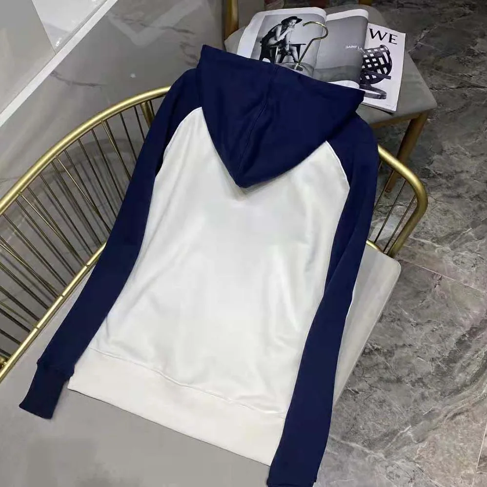 Dior Dior and Kenny Scharf Hooded Sweatshirt Deep Blue and White Cotton Fleece for Men