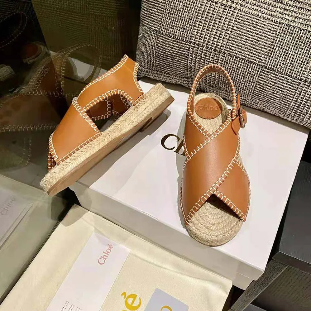 Chloe Lucinda Flat Espadrille for Women in Brown Chloe Lucinda Flat Espadrille for Women in Brown