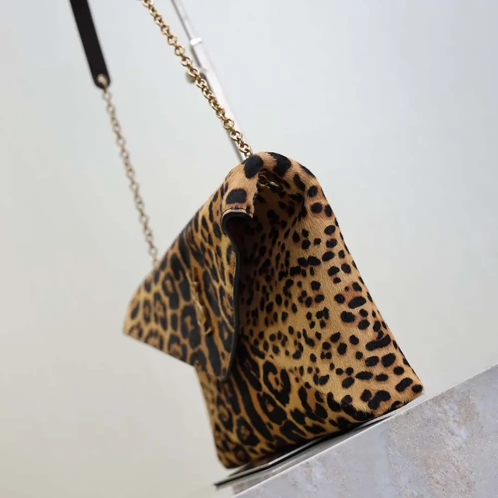 Saint Laurent YSL Cassandre Pouch On Chain In Pony Hair Leather 29cm for Women Saint Laurent YSL Cassandre Pouch On Chain In Pony Hair Leather 29cm for Women