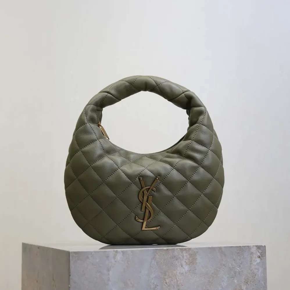 Saint Laurent YSL Icarino In Quilted Nappa for Women in Dark Green Saint Laurent YSL Icarino In Quilted Nappa for Women in Dark Green