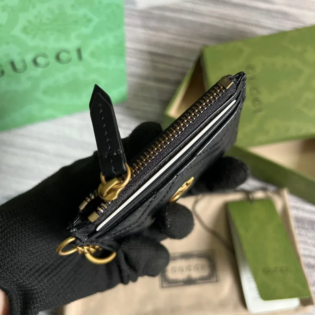 Gucci GG Marmont Keychain Wallet Black DTDHT 1000 /