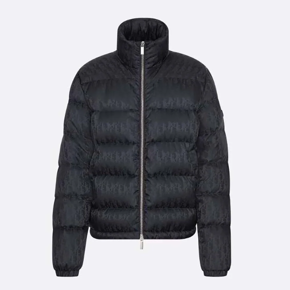 Dior Oblique Down Jacket Black Technical Jacquard for Men Dior Oblique Down Jacket Black Technical Jacquard for Men