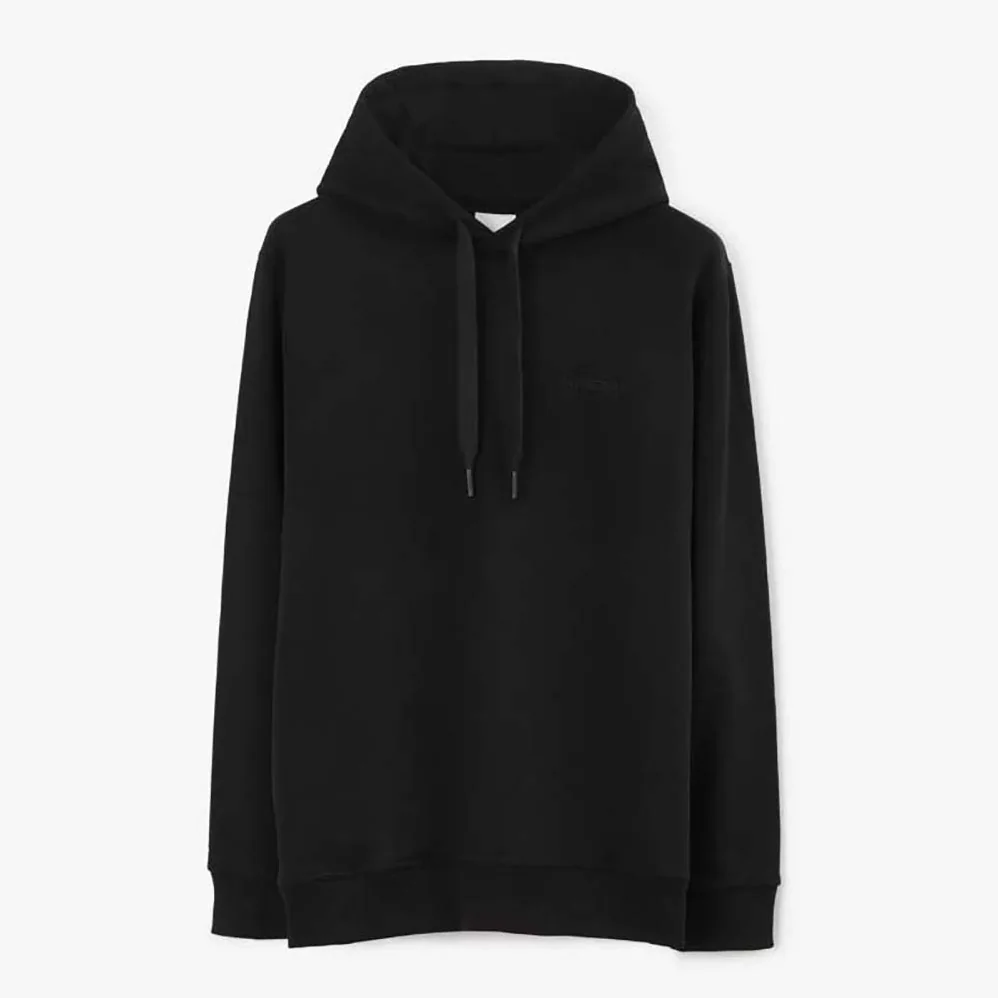 Burberry Check EKD Cotton Hoodie for Men in Black Burberry Check EKD Cotton Hoodie for Men in Black