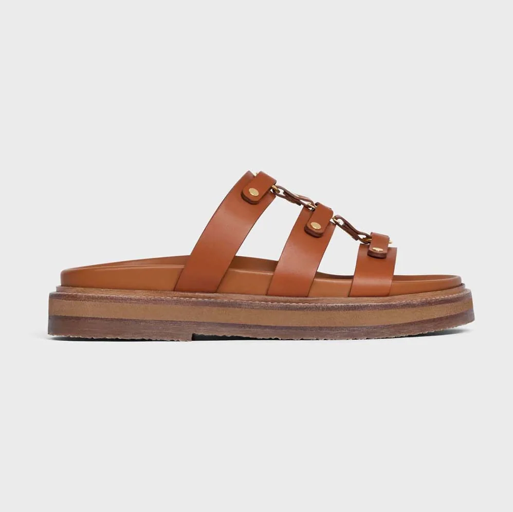 Celine Slides Tippi in Calfskin Vegetal Tanning for Women Celine Slides Tippi in Calfskin Vegetal Tanning for Women