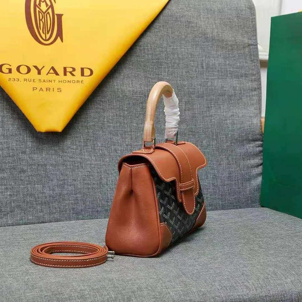 Goyard Sac Saïgon Souple Mini in Toile Goyardine & Chevroches Calfskin for Women in Brown Goyard Sac Saïgon Souple Mini in Toile Goyardine & Chevroches Calfskin for Women in Brown