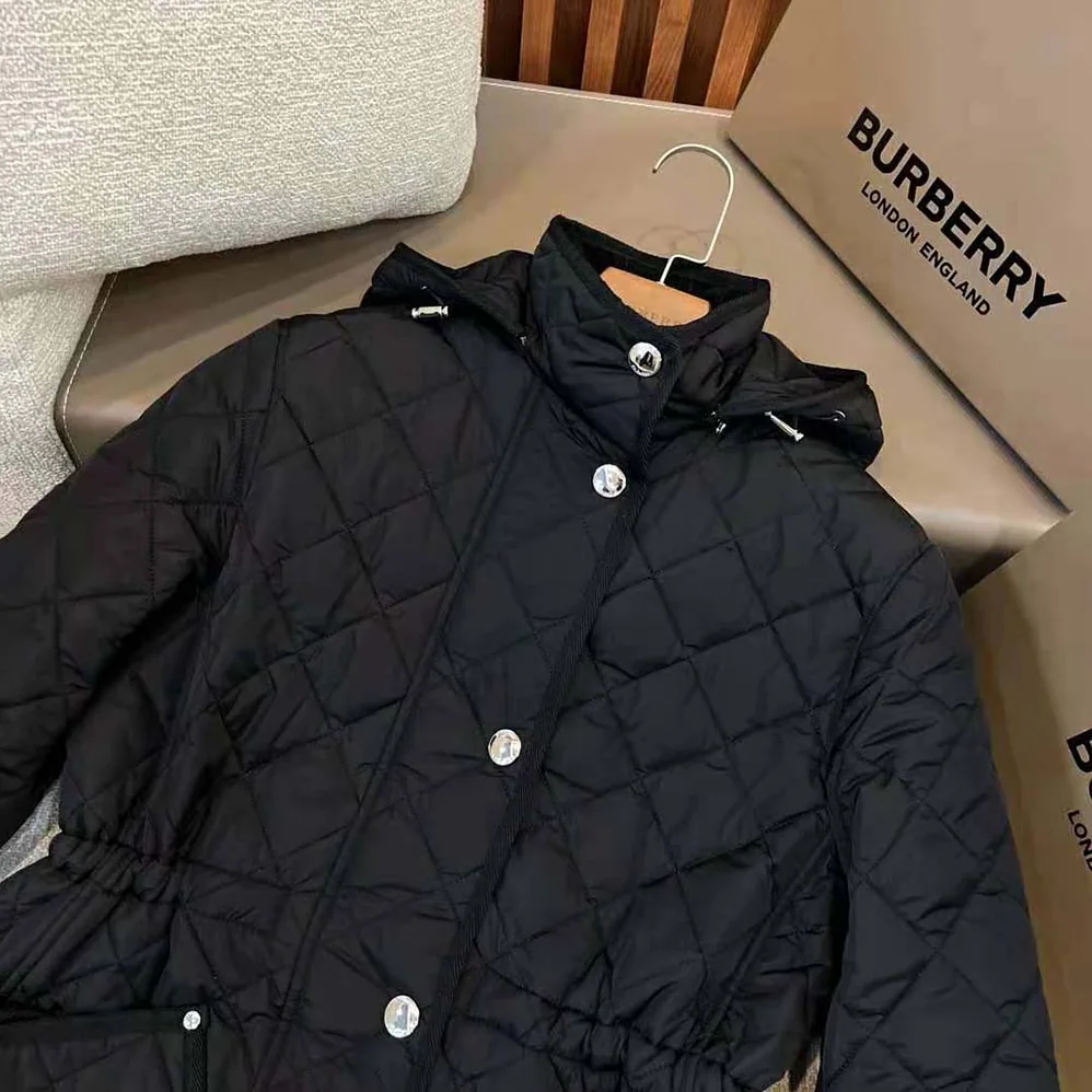 Burberry Diamond Quilted Nylon Jacket for Women in Black
