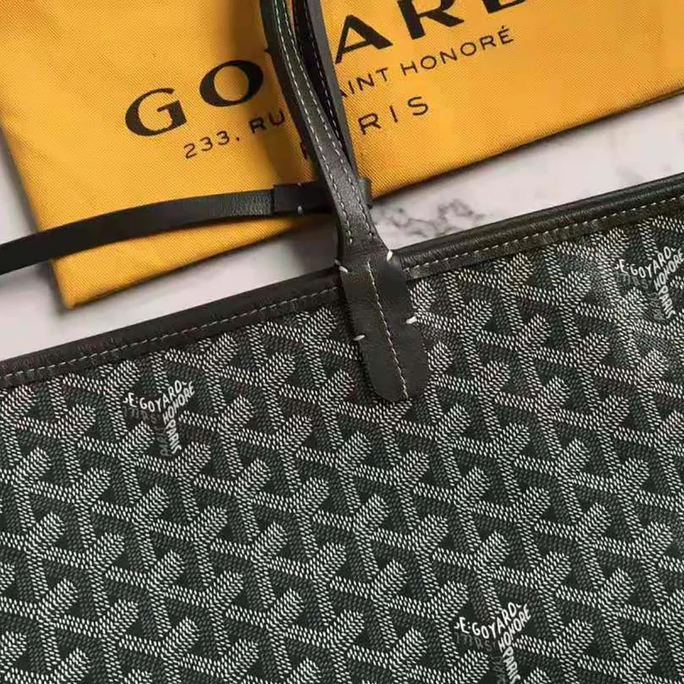 Goyard Sac Saint Louis GM in Goyardine Canvas & Chevroches Calfskin for Women in Silver