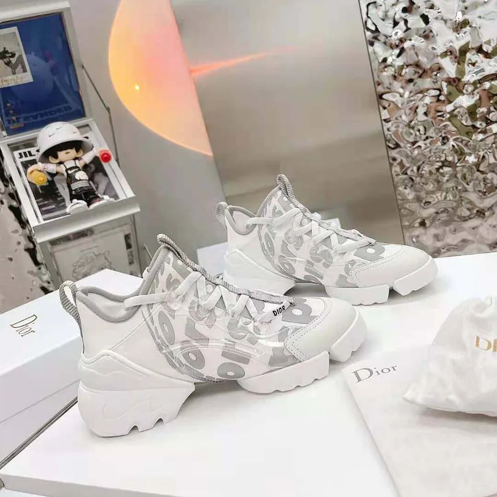 Dior D-connect Sneaker White Dior Spatial Printed Reflective Technical Fabric for Women Dior D-connect Sneaker White Dior Spatial Printed Reflective Technical Fabric for Women