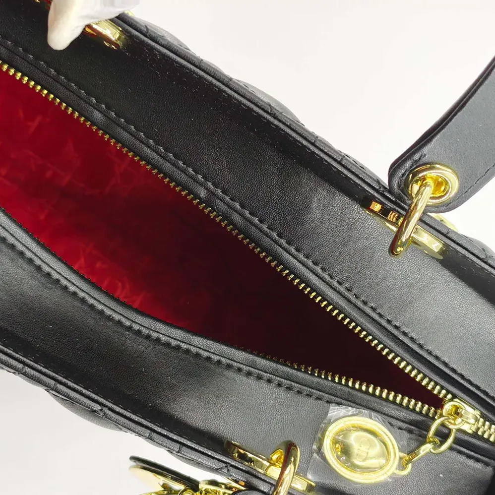 Dior Large Lady Dior Bag Black Cannage Lambskin for Women