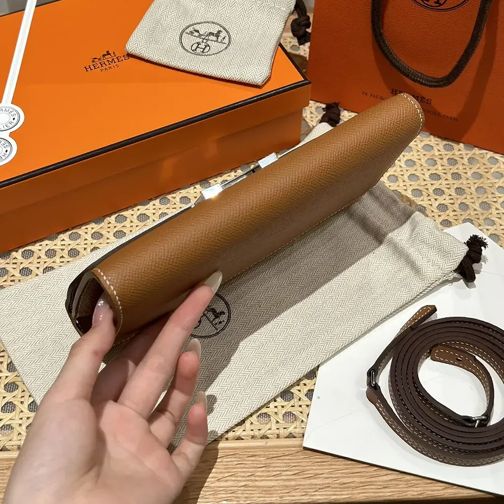 Hermes Constance Long To Go in Epsom Leather for Women in Brown/Silver
