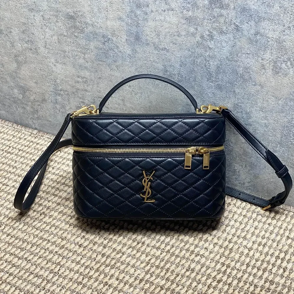 Saint Laurent YSL Gaby Large Vanity Bag In Lambskin for Women in Black Saint Laurent YSL Gaby Large Vanity Bag In Lambskin for Women in Black