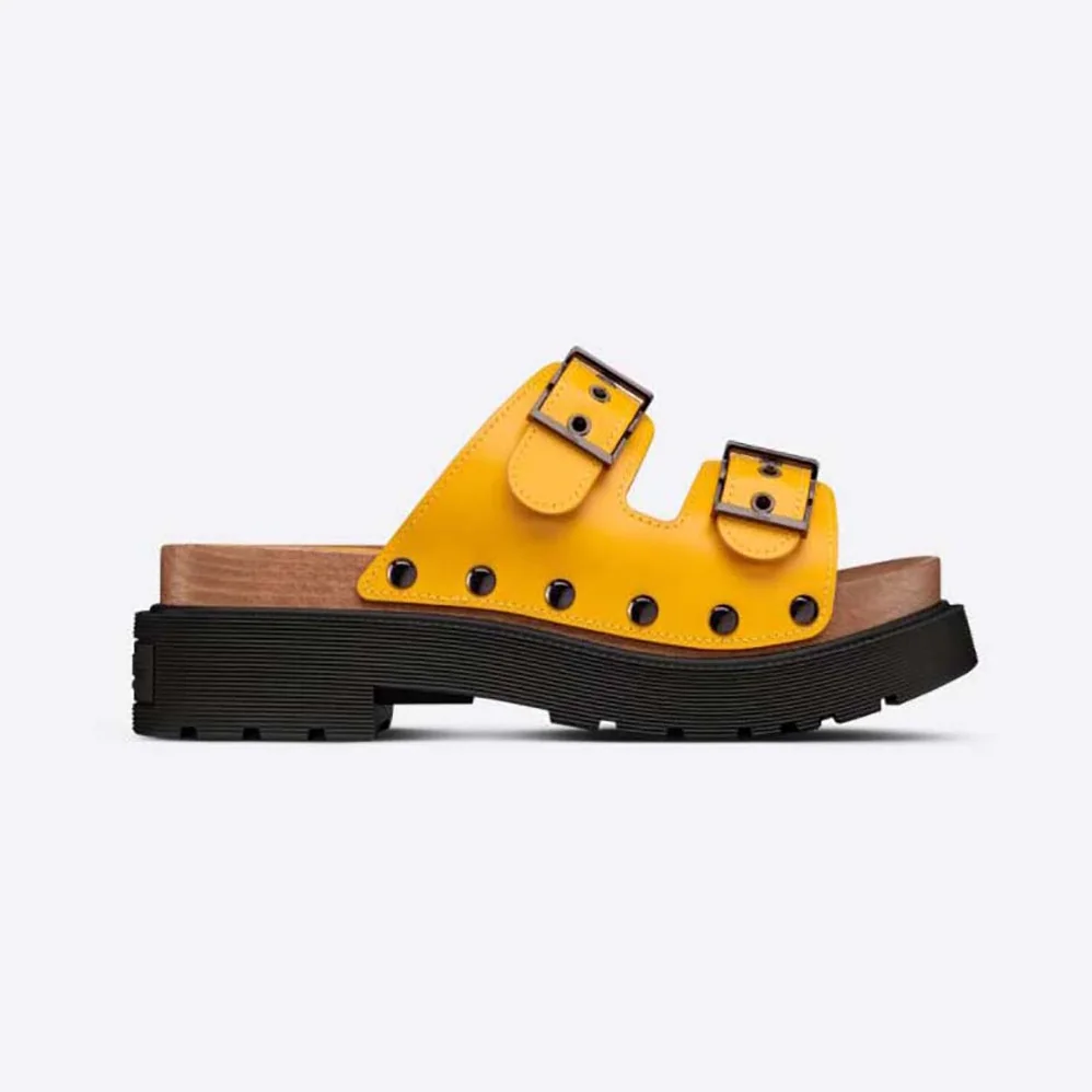 Dior Diorquake Strap Sandal Yellow Calfskin for Women Dior Diorquake Strap Sandal Yellow Calfskin for Women