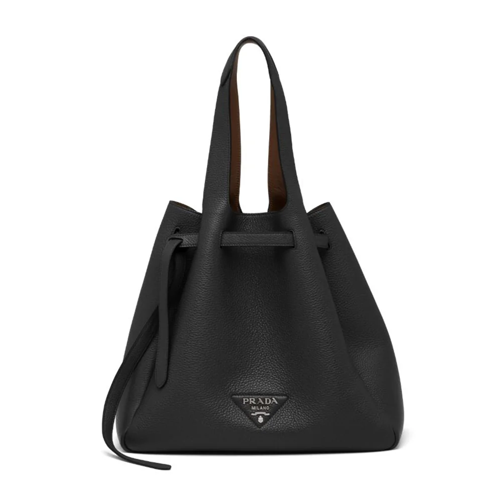 Prada Soft Leather Tote for Women in Black Prada Soft Leather Tote for Women in Black