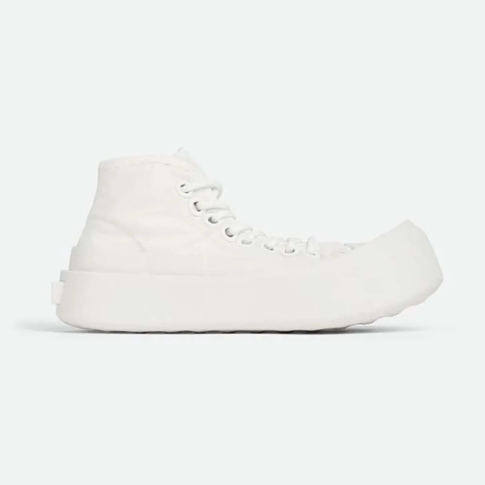 Bottega Veneta Jumbo Sneaker Nylon High Top Lace-up Sneakers for Unisex in White Bottega Veneta Jumbo Sneaker Nylon High Top Lace-up Sneakers for Unisex in White