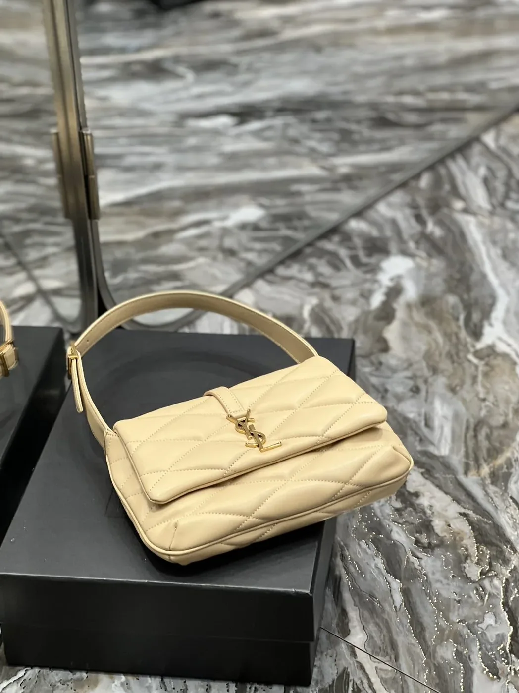 Saint Laurent Le 57 Hobo Shoulder Bag Beige Saint Laurent Le 57 Hobo Shoulder Bag Beige