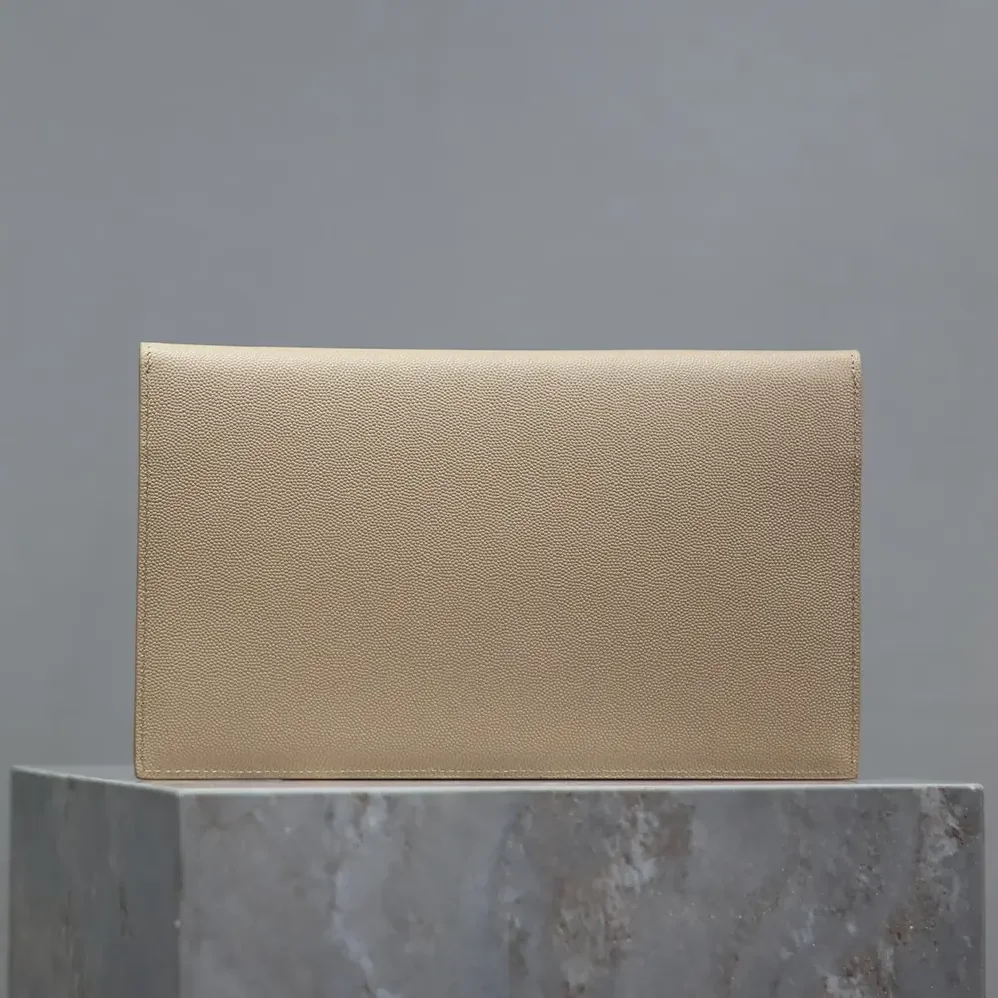 Saint Laurent YSL Uptown Pouch in Grain De Poudre Embossed Leather for Women