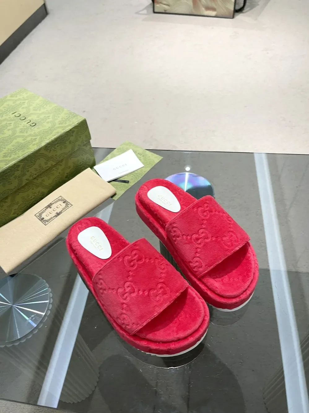 Gucci GG Platform Sandal Red for Women