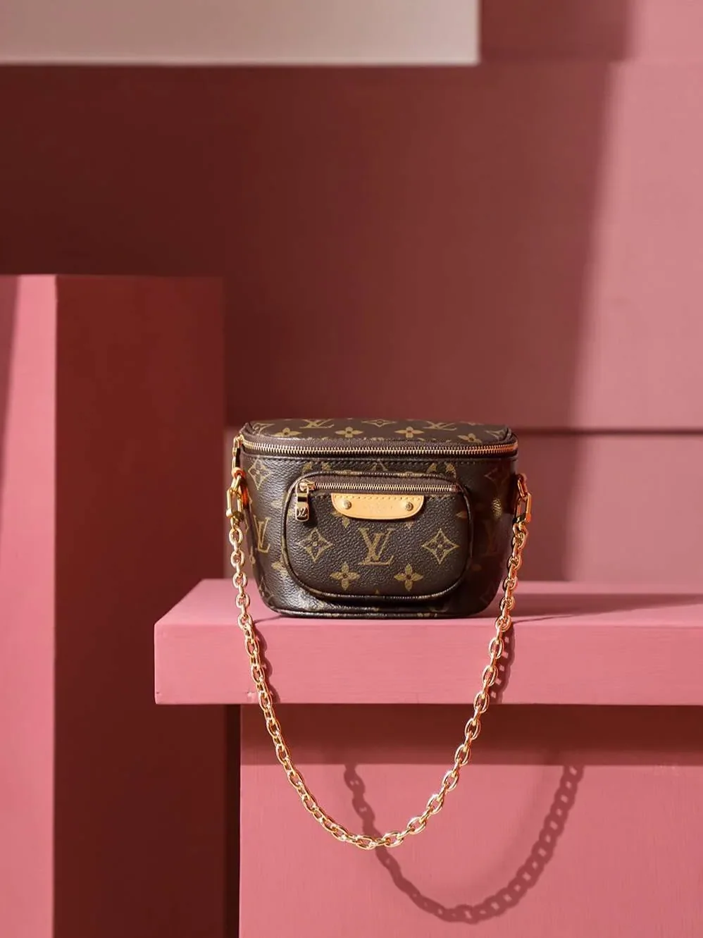 Louis Vuitton Mini Bumbag Shoulder in Brown Gold Hardware Louis Vuitton Mini Bumbag Shoulder in Brown Gold Hardware