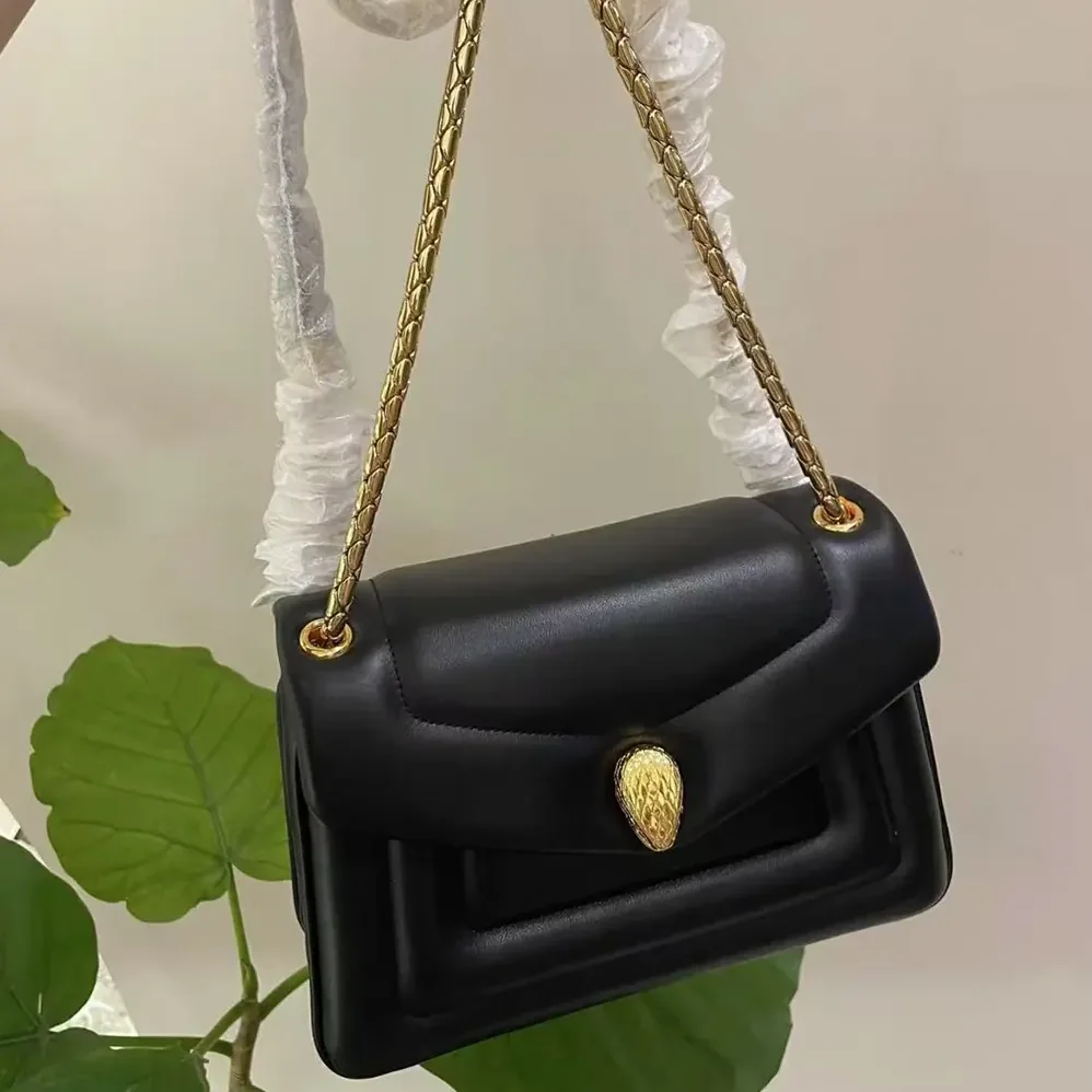 Bvlgari Serpenti Reverse Shoulder Bag for Women in Black