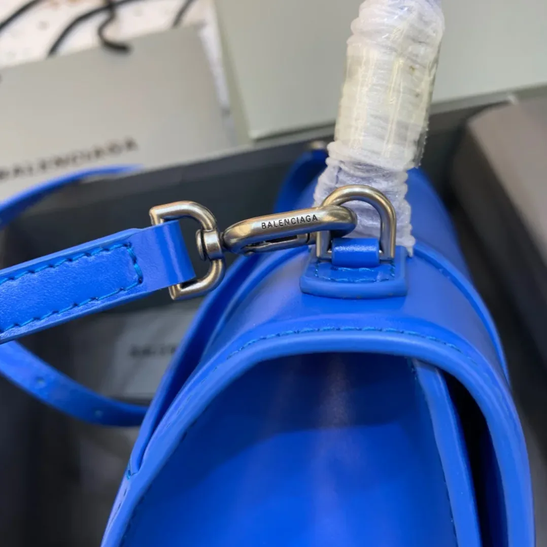 Balenciaga Hourglass Small Handbag In Dark Blue