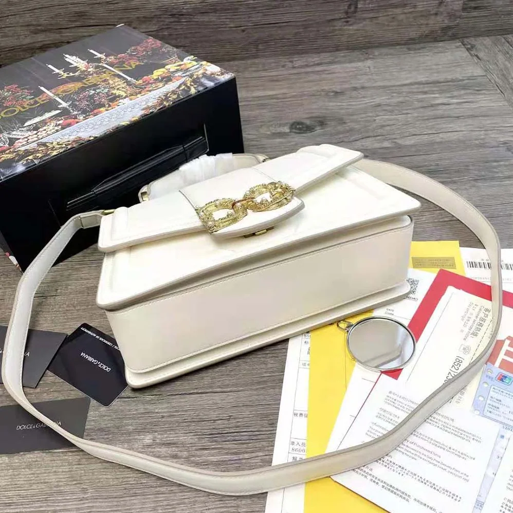 Dolce Gabbana D&G Amore Bag in Calfskin Leather for Women in White Dolce Gabbana D&G Amore Bag in Calfskin Leather for Women in White