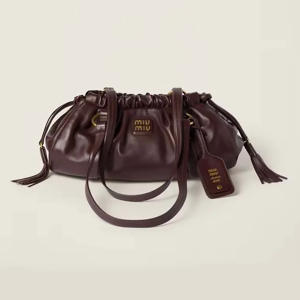 Miu Miu Joie Nappa Leather Bag for Women in Bordeaux