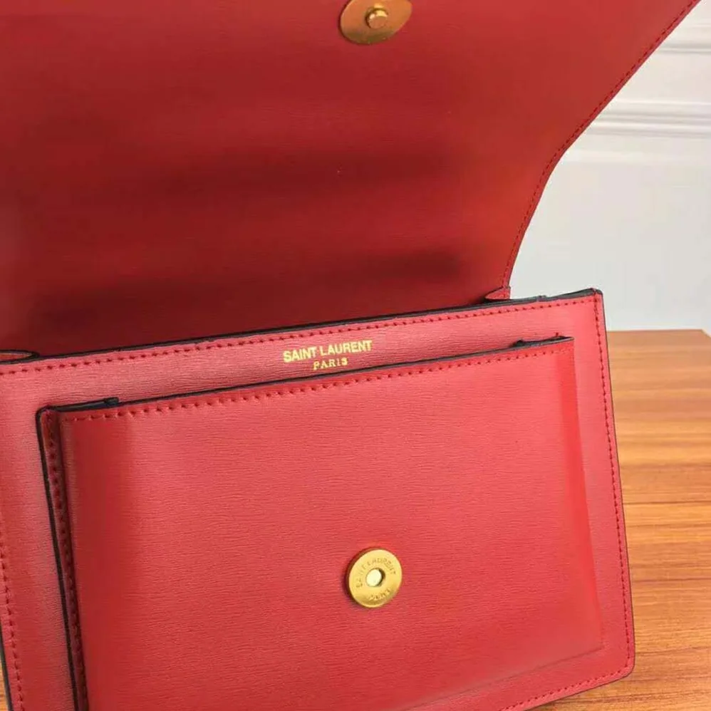 Saint Laurent YSL Sunset Medium in Smooth Leather for Women in Red
