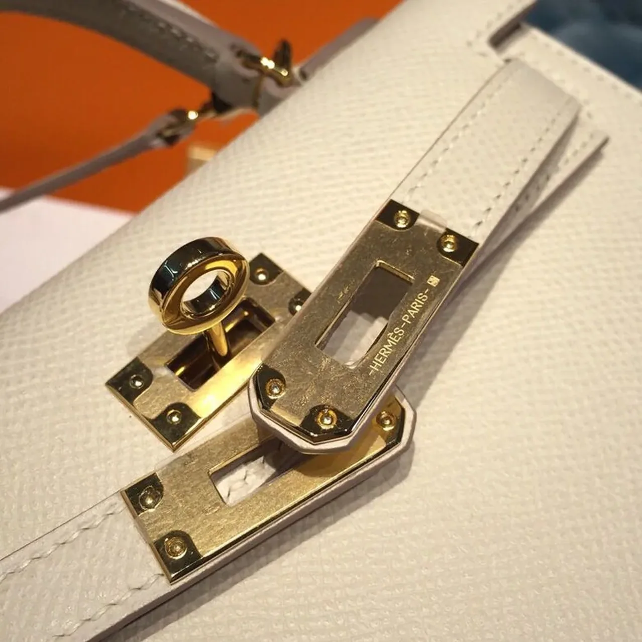 Hermes Mini Kelly Craie Gold in Toned Hardware / Hermes Mini Kelly Craie Gold in Toned Hardware /