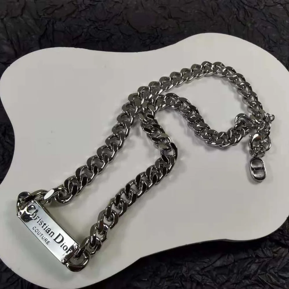 Dior Christian Dior Couture Chain Link Necklace Silver for Men in Finish Brass Dior Christian Dior Couture Chain Link Necklace Silver for Men in Finish Brass