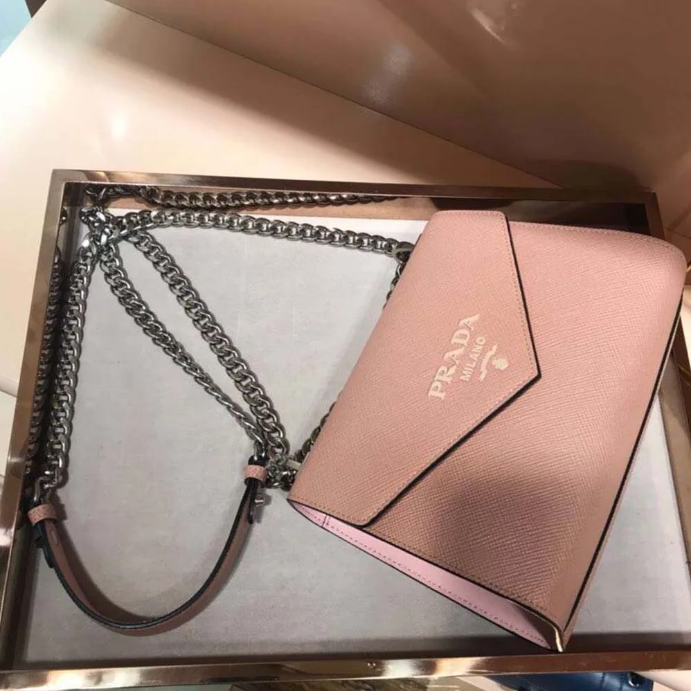 Prada Monochrome Saffiano Leather Bag for Women in Pink Prada Monochrome Saffiano Leather Bag for Women in Pink
