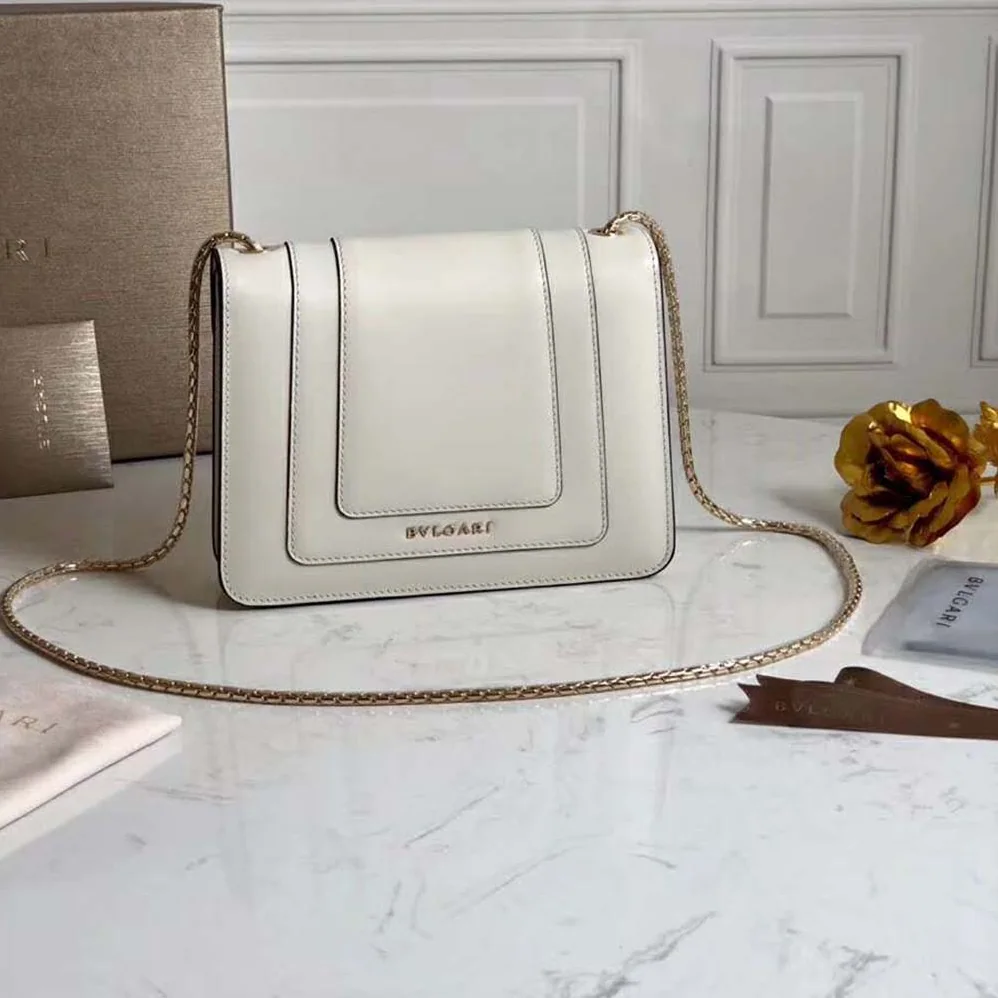Bvlgari Flap Cover Bag Serpenti Forever in White Calf for Women Bvlgari Flap Cover Bag Serpenti Forever in White Calf for Women