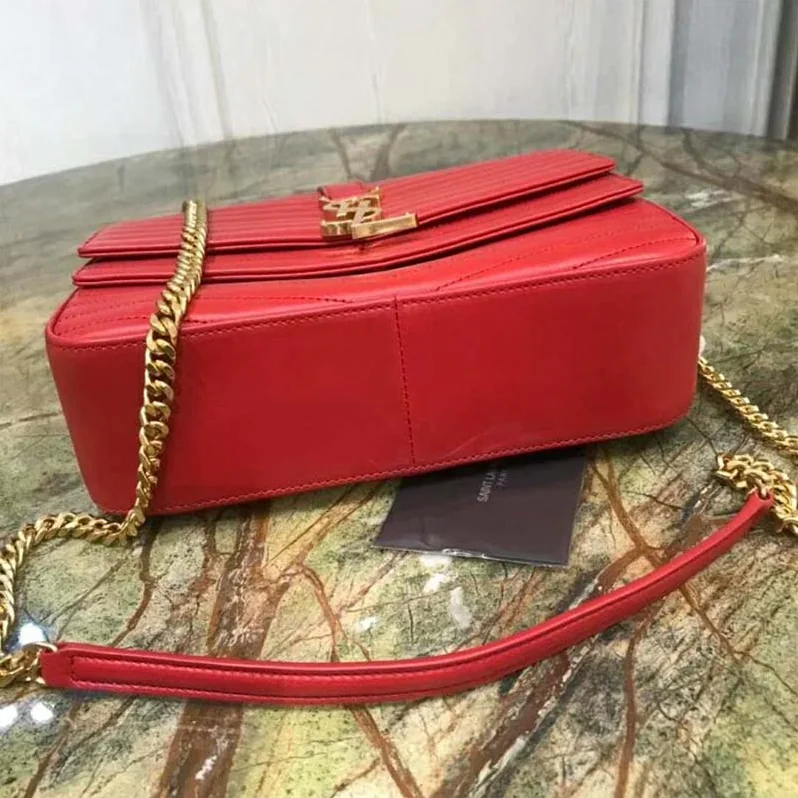 Saint Laurent YSL Medium Sulpice in Quilted Lambskin for Women in Red Saint Laurent YSL Medium Sulpice in Quilted Lambskin for Women in Red