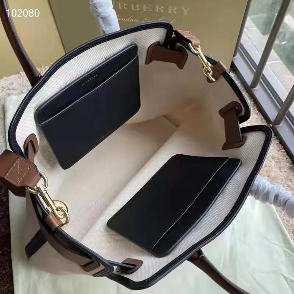 Burberry Horseferry Soft Cotton Canvas Belt Tote Bag for Women Burberry Horseferry Soft Cotton Canvas Belt Tote Bag for Women