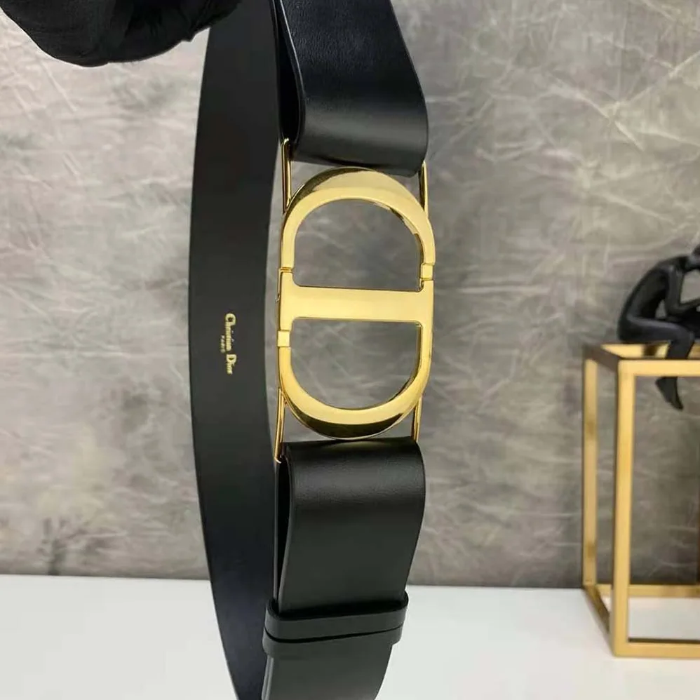 Dior 30 Montaigne Belt Black Smooth Calfskin, 40 MM for Women