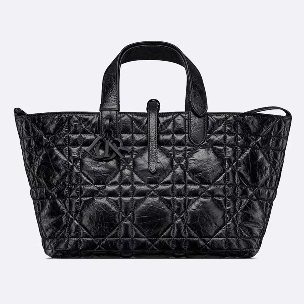 Dior Medium Dior Toujours Bag Black Macrocannage Crinkled Calfskin for Women Dior Medium Dior Toujours Bag Black Macrocannage Crinkled Calfskin for Women