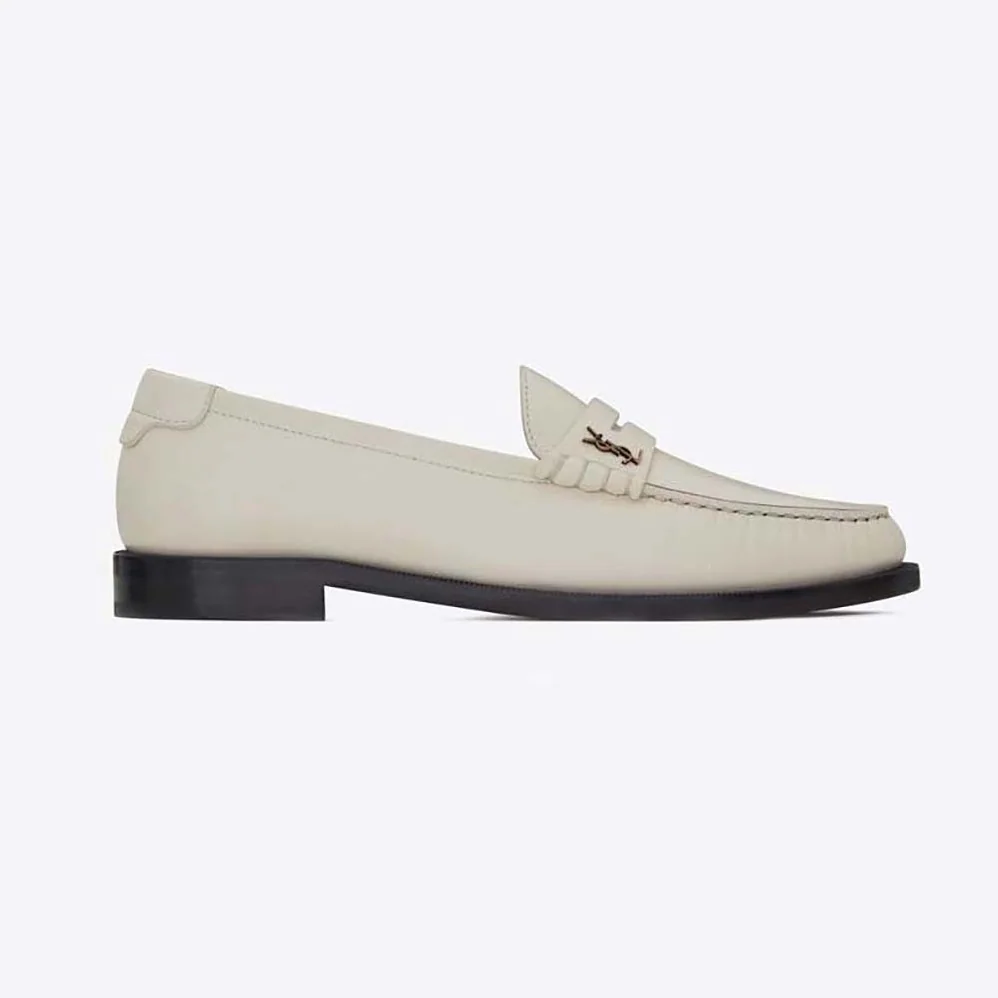 Celine Le Loafer Penny Slippers in Smooth Leather for Women in White Celine Le Loafer Penny Slippers in Smooth Leather for Women in White