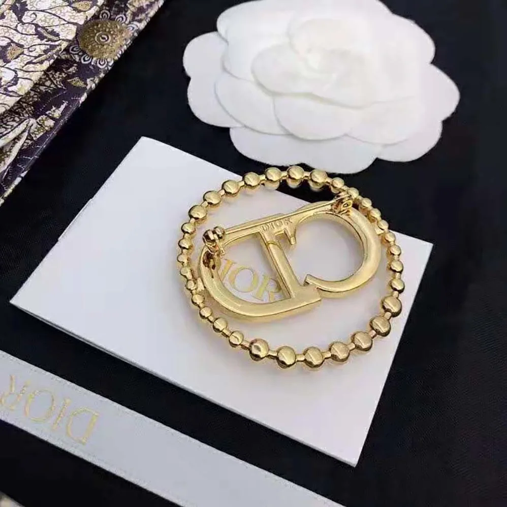 Dior Clair D Llune Brooch White Resin Pearls and White Crystals for Women