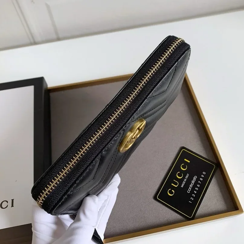 Gucci GG Marmont Zip Around Wallet Black /