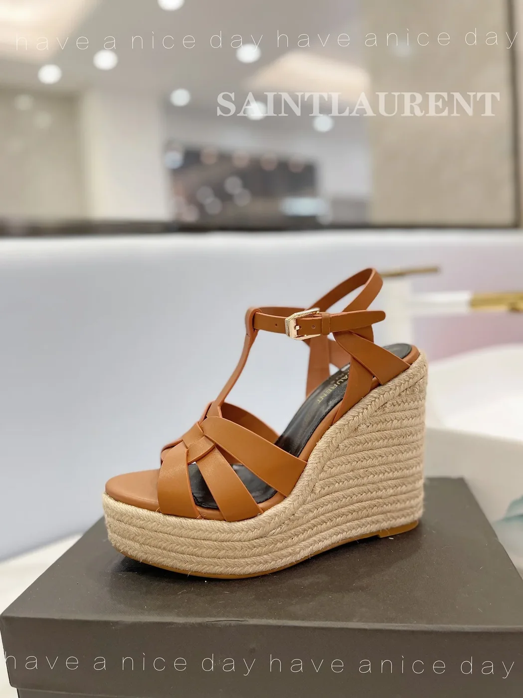 Saint Laurent Tribute Espadrilles In Smooth Brown Saint Laurent Tribute Espadrilles In Smooth Brown